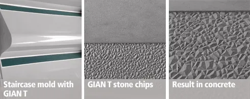 GIAN T04, stair nosing, stone chips, concrete, anti-slip, texture, profile, stairs, landing, gallery, balcony, bridge, platform